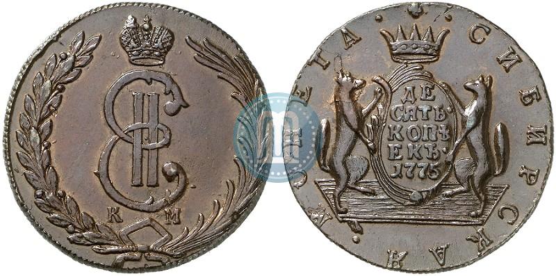 Фото 10 копеек 1775 года КМ 