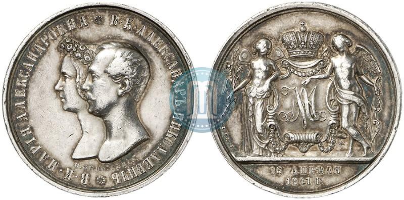 Picture Medal 1841 year H. GUBE. FECIT "In the memory of the wedding of the crown prince"