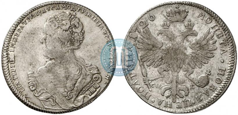 Picture Poltina 1726 year СПБ "Petersburg type, portrait turned to the left"