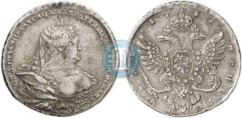 Picture 1 rouble 1737 year  "Moscow type"
