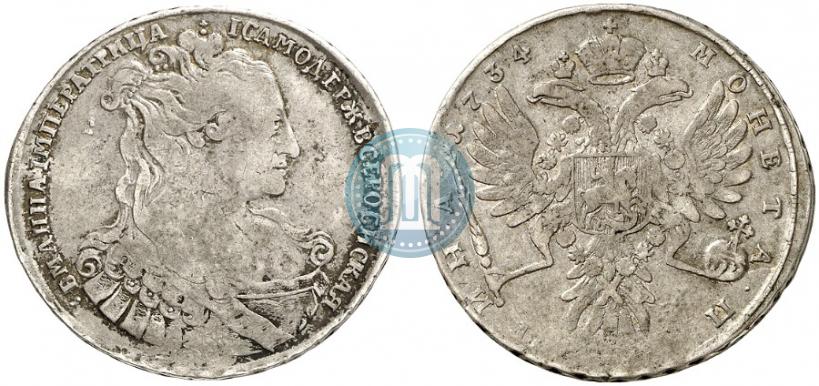 Picture Poltina 1734 year  "Type of 1734"