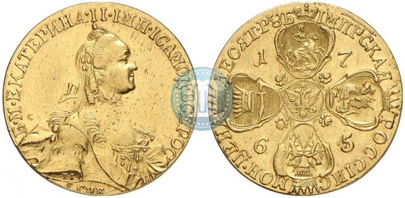 Picture 10 roubles 1765 year СПБ 