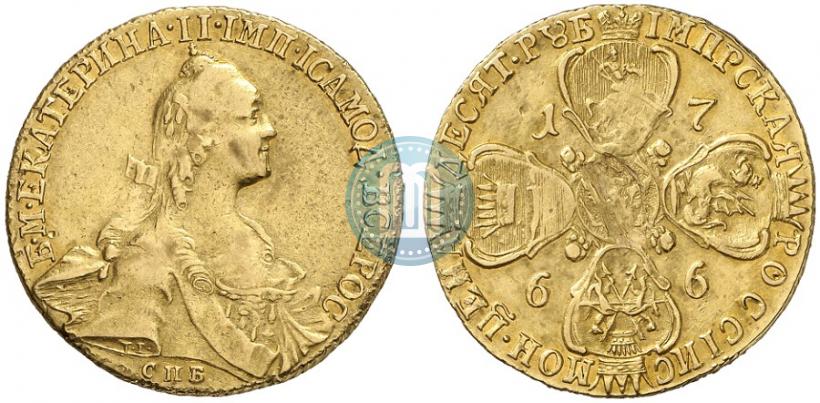 Picture 10 roubles 1766 year СПБ 