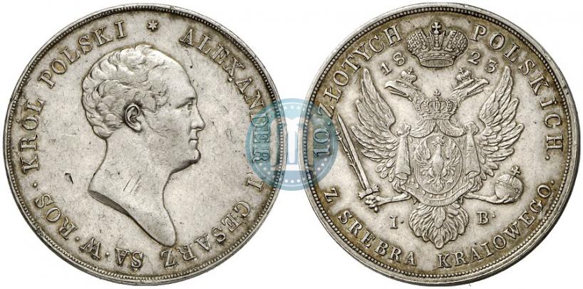Picture 10 złotych 1823 year IB 
