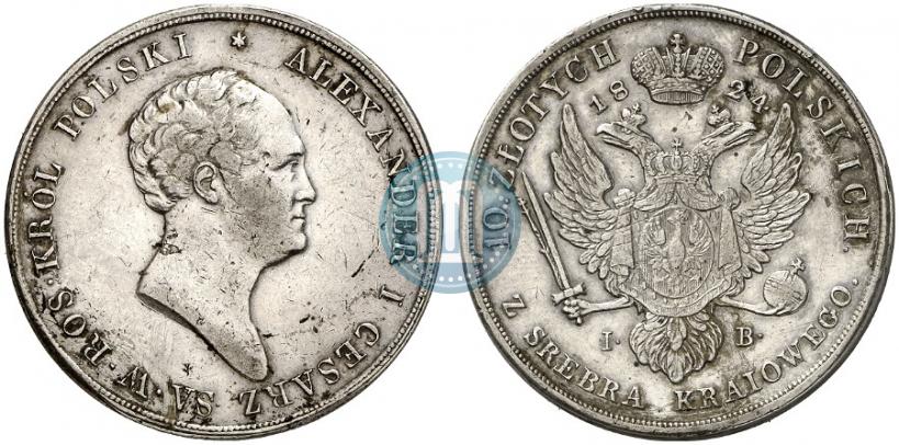 Picture 10 złotych 1824 year IB 