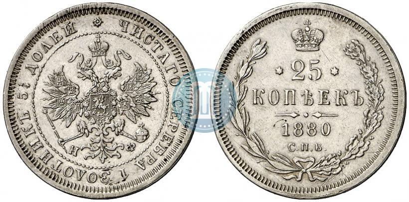 Фото 25 копеек 1880 года СПБ-НФ 