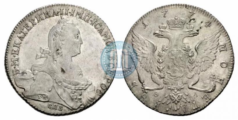 Picture 1 rouble 1774 year СПБ-ФЛ 