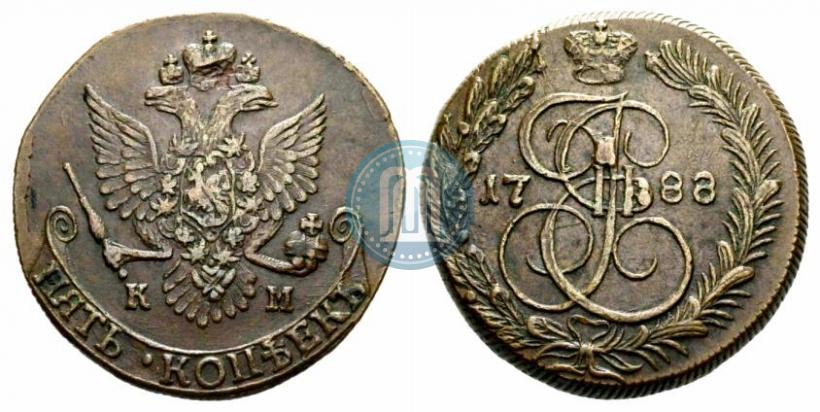 Picture 5 kopecks 1788 year КМ 
