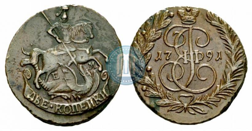 Picture 2 kopecks 1791 year ЕМ 