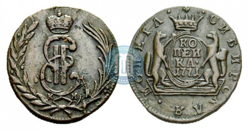 Фото 1 копейка 1771 года КМ 