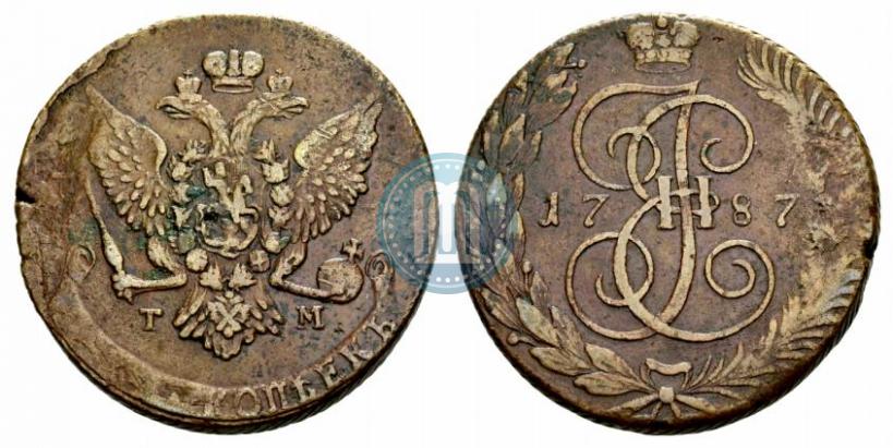 Picture 5 kopecks 1787 year ТМ 