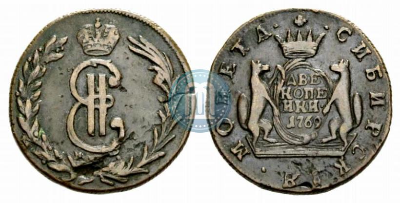 Picture 2 kopecks 1769 year КМ 