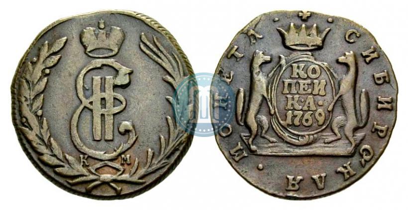 Picture 1 kopeck 1769 year КМ 