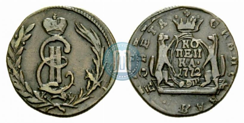 Фото 1 копейка 1772 года КМ 