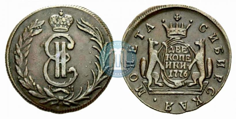 Фото 2 копейки 1776 года КМ 