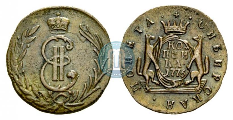 Picture 1 kopeck 1776 year КМ 