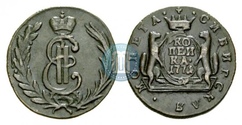 Фото 1 копейка 1771 года КМ 