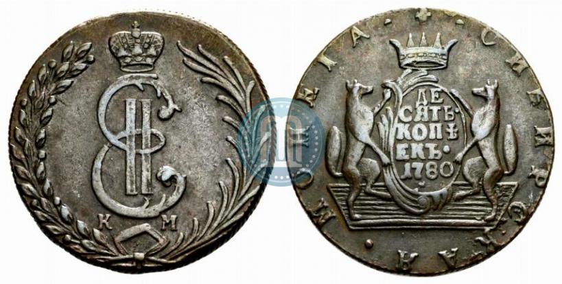 Picture 10 kopecks 1780 year КМ 