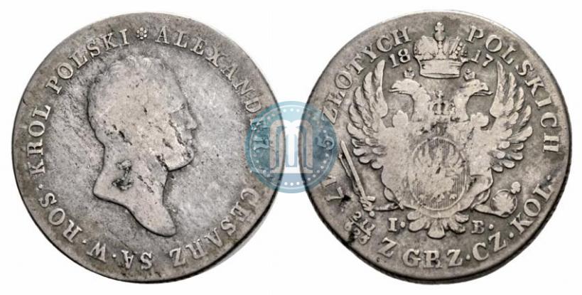Фото 5 злотых 1817 года IB 