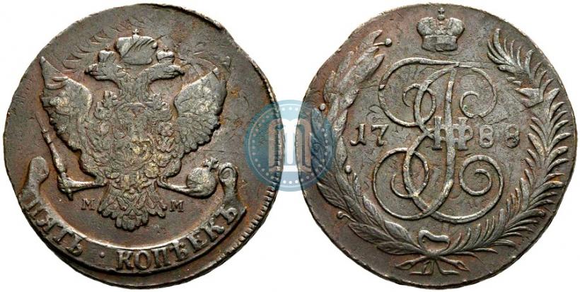 Picture 5 kopecks 1788 year ММ 