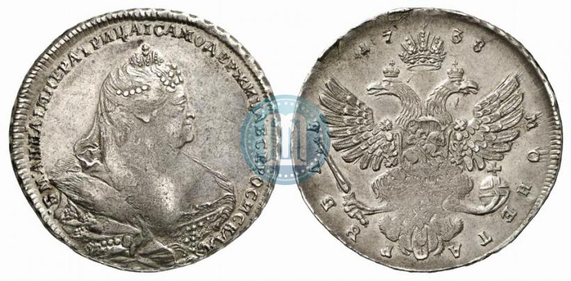 Picture 1 rouble 1738 year  "Moscow type"