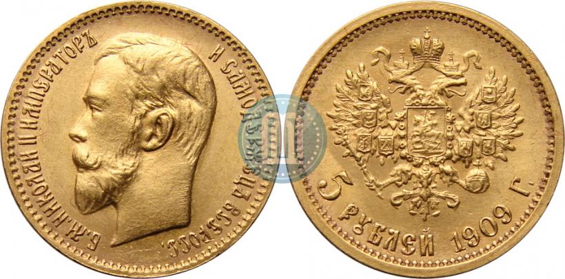 Picture 5 roubles 1909 year (ЭБ) 
