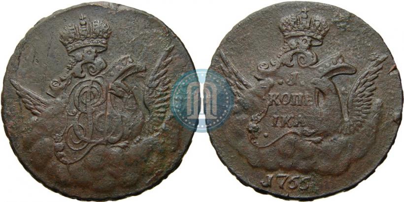Фото 1 копейка 1755 года  