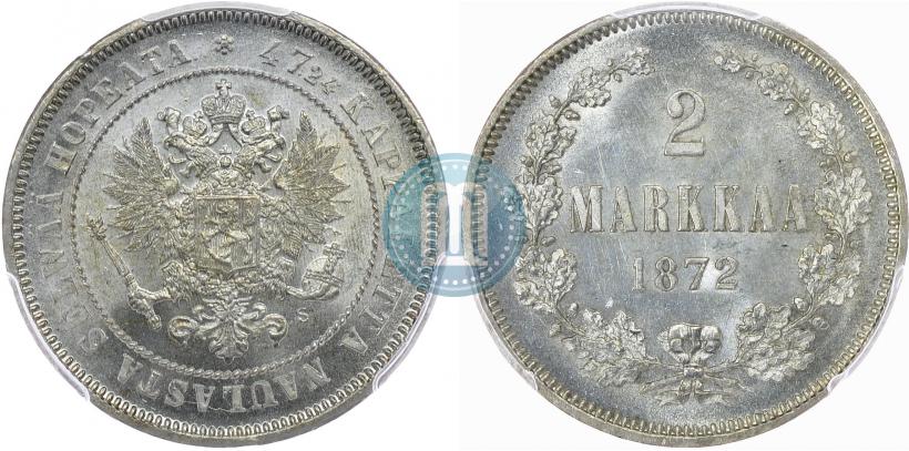 Picture 2 markkaa 1872 year S 