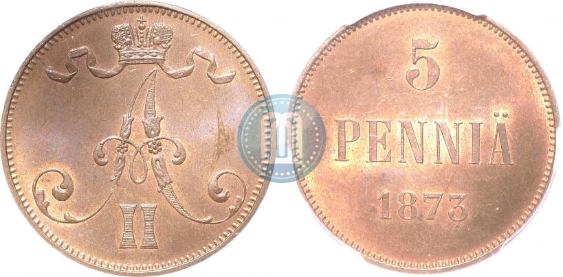 Picture 5 pennia 1873 year  
