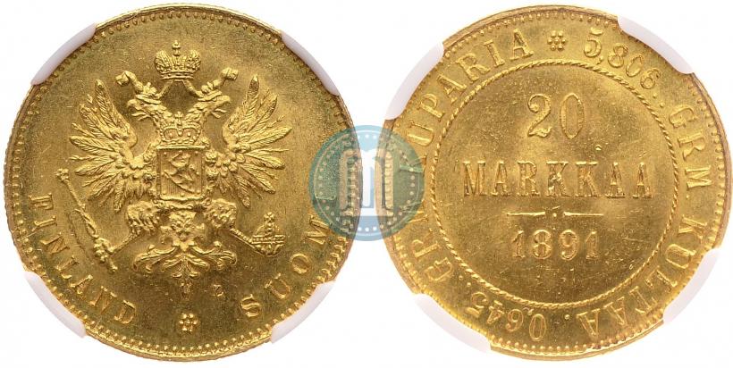 Picture 20 markkaa 1891 year L 