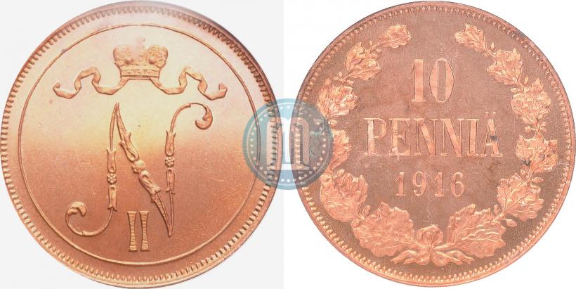 Picture 10 pennia 1916 year  