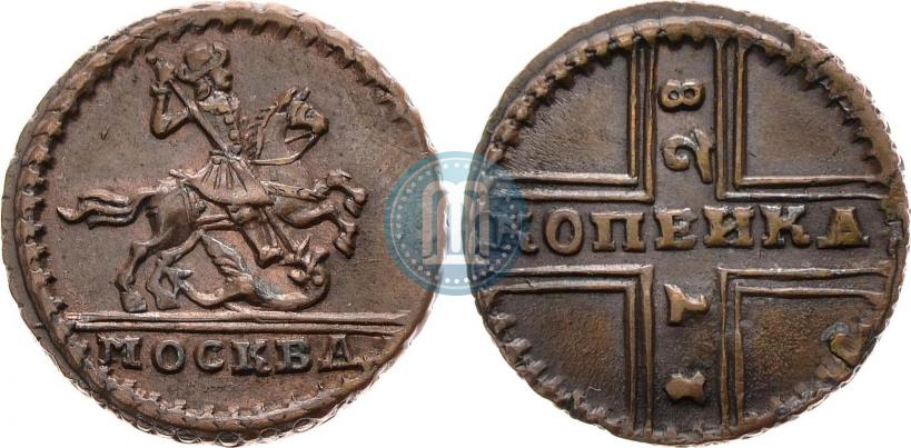 Фото 1 копейка 1728 года МОСКВА 