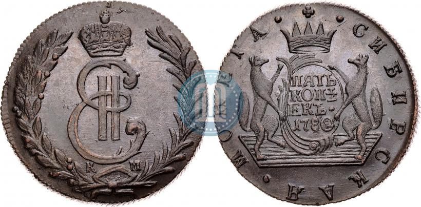 Picture 5 kopecks 1780 year КМ 