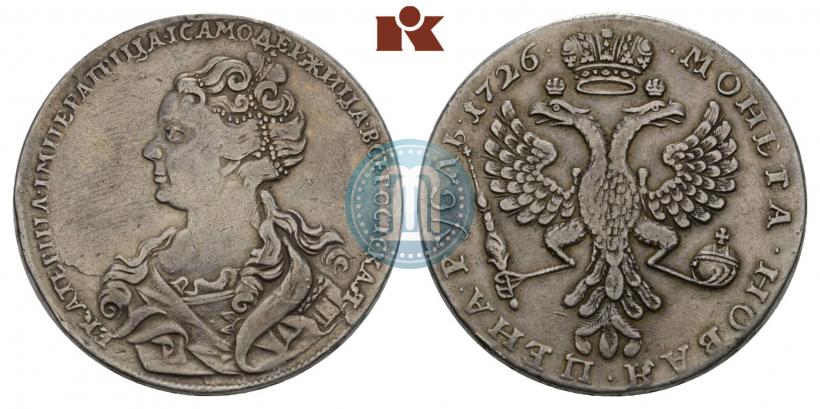 Picture 1 rouble 1726 year  "Moscow type, portrait turned to the left"