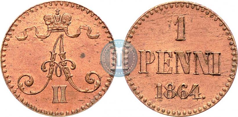 Picture 1 penni 1864 year  