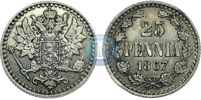 Фото 25 пенни 1867 года S 