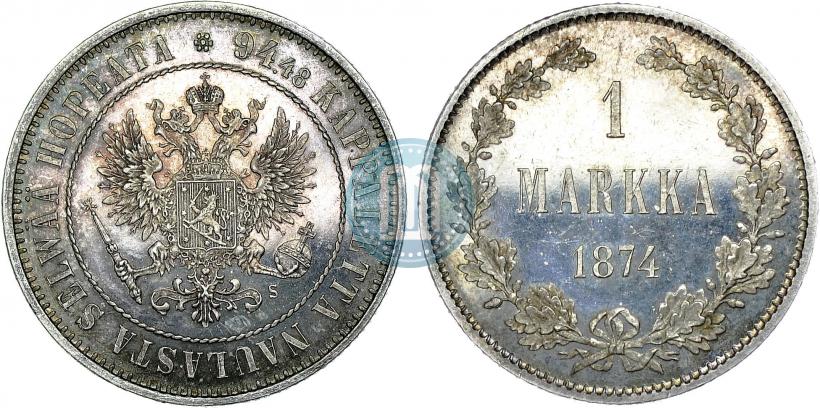 Picture 1 markka 1874 year S 