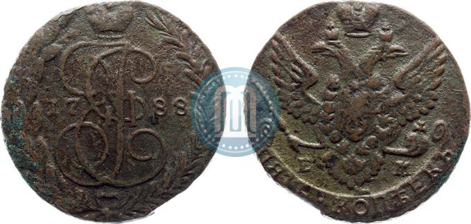 Фото 5 копеек 1788 года ЕМ 
