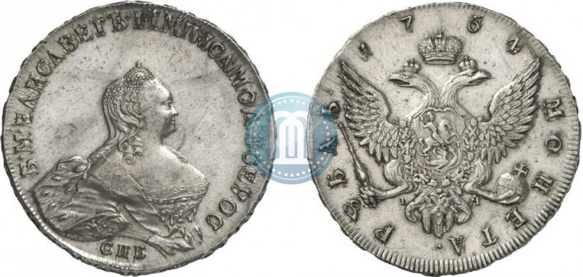 Picture 1 rouble 1754 year СПБ-IМ "Portrait by Benjamin Scott"