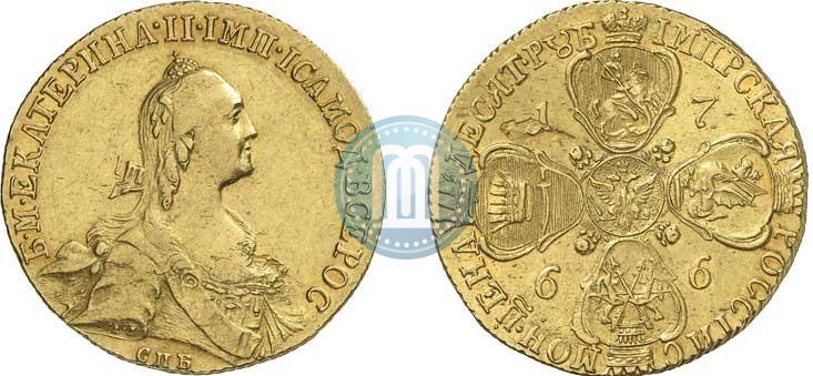 Picture 10 roubles 1766 year СПБ 