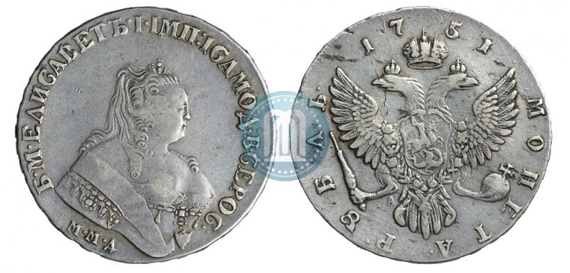 Picture 1 rouble 1751 year ММД-А 