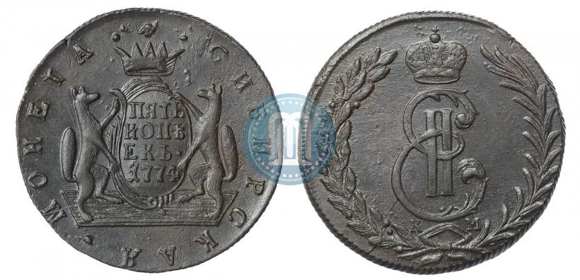 Picture 5 kopecks 1774 year КМ 