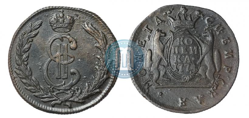 Фото 1 копейка 1774 года КМ 