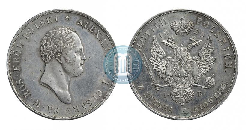 Picture 10 złotych 1820 year IB 