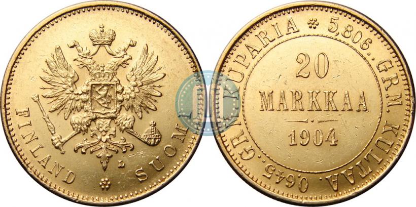 Picture 20 markkaa 1904 year L 