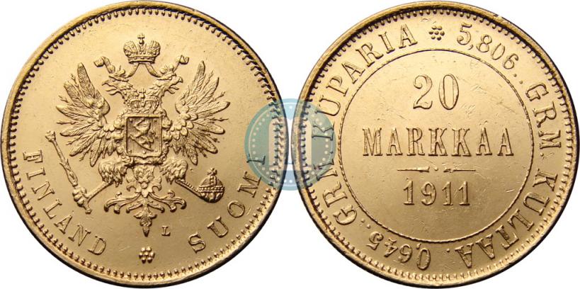 Picture 20 markkaa 1911 year L 