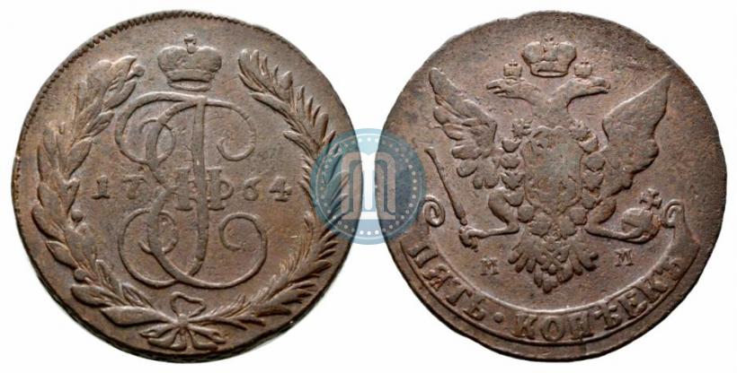 Picture 5 kopecks 1764 year ММ 