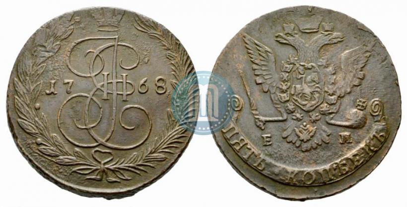 Picture 5 kopecks 1768 year ЕМ 
