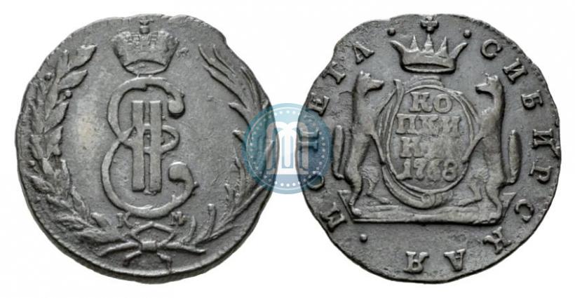 Фото 1 копейка 1768 года КМ 