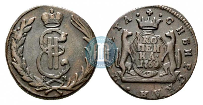Picture 1 kopeck 1769 year КМ 